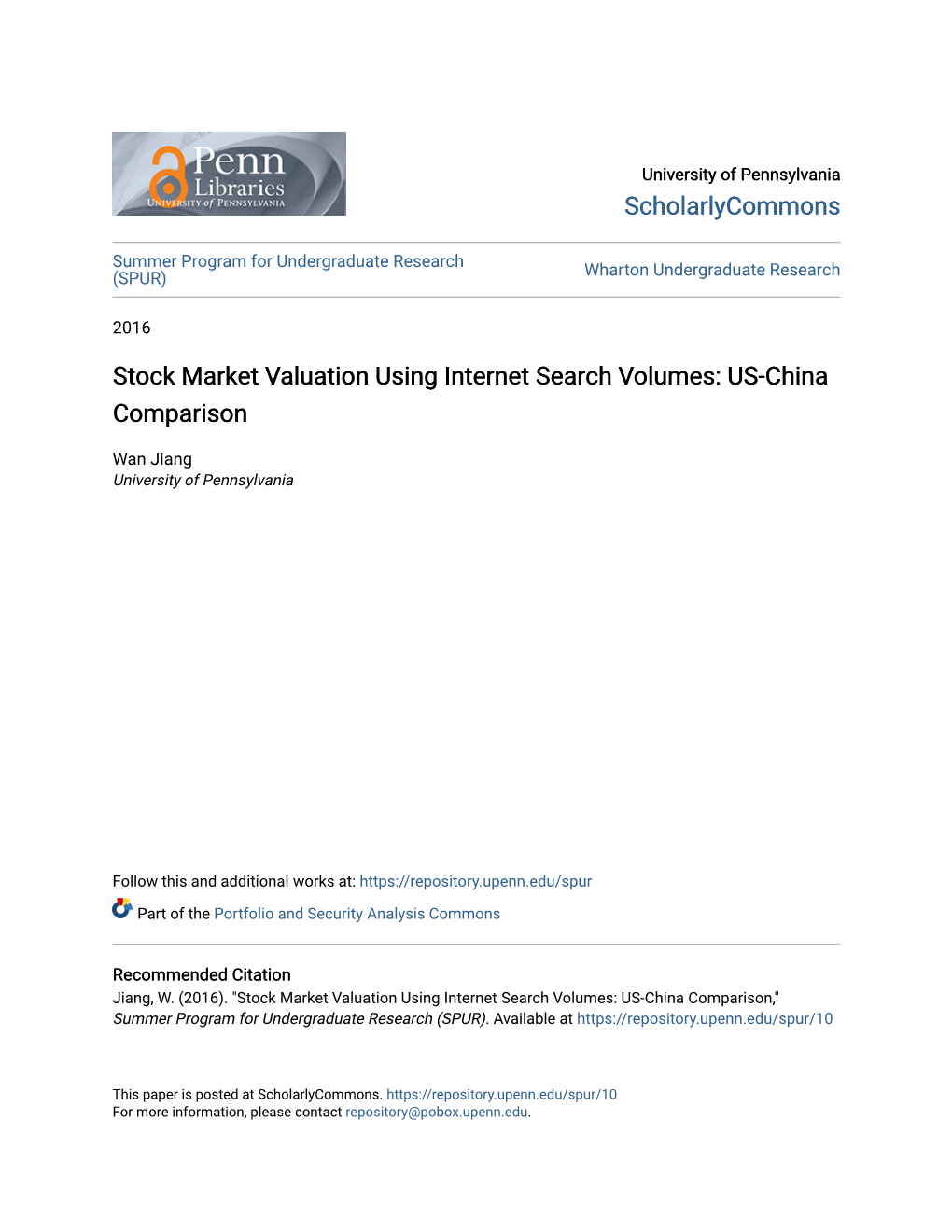 Stock Market Valuation Using Internet Search Volumes: US-China Comparison