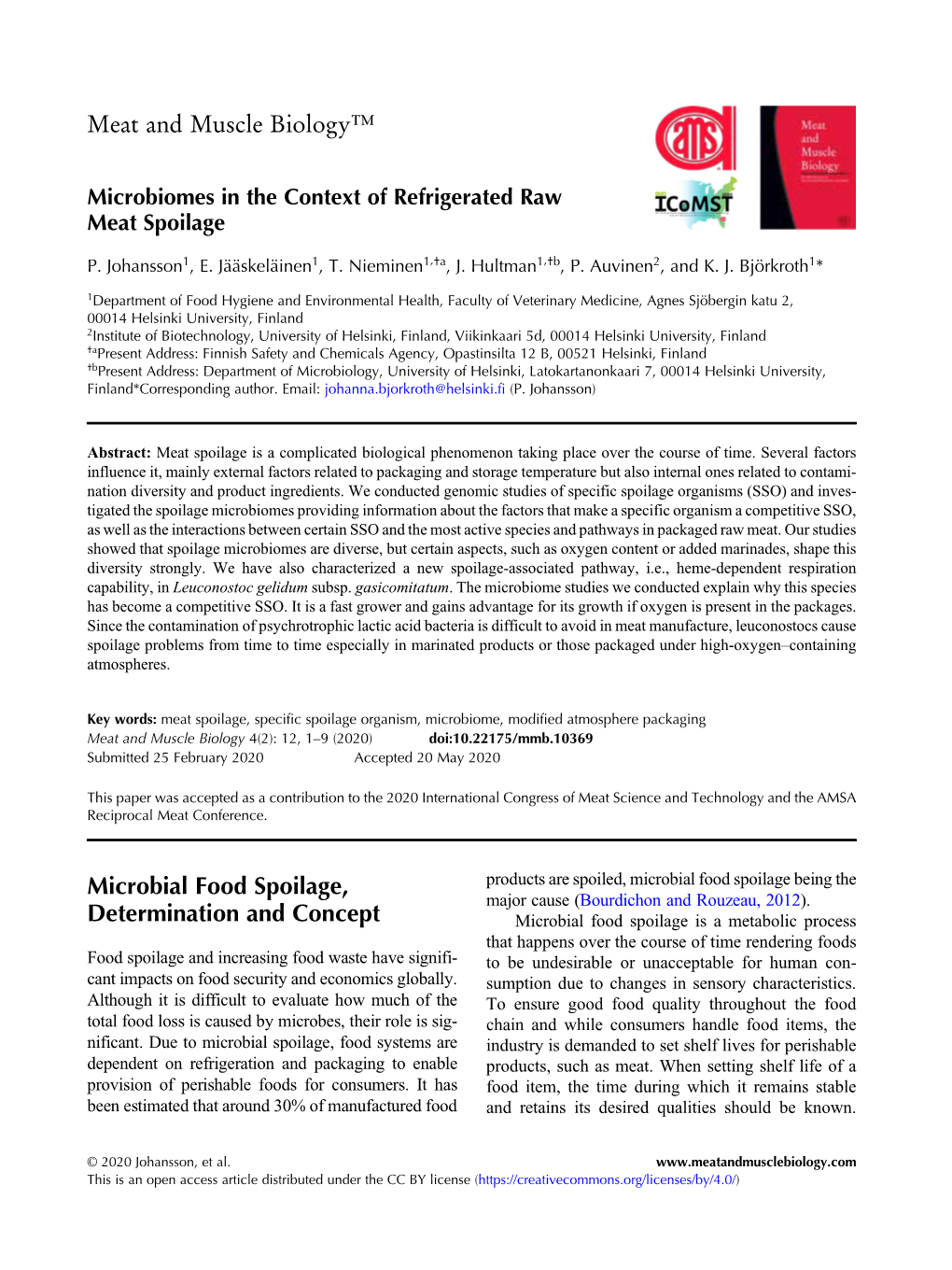 Microbiomes in the Context of Refrigerated Raw Meat Spoilage