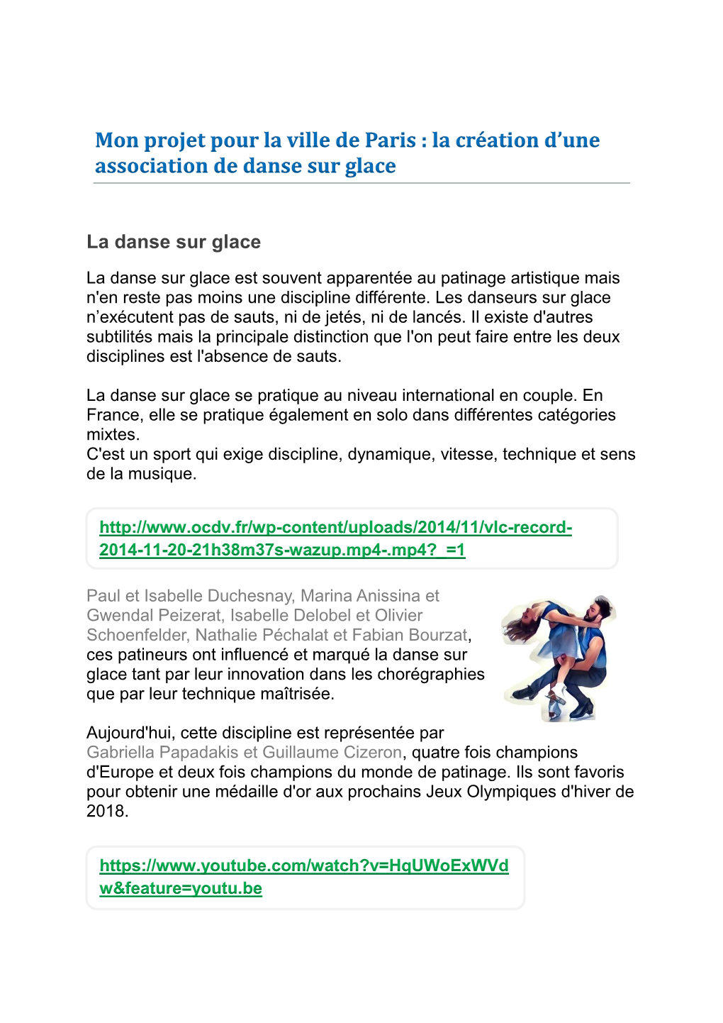 La Création D'une Association De Danse Sur Glace