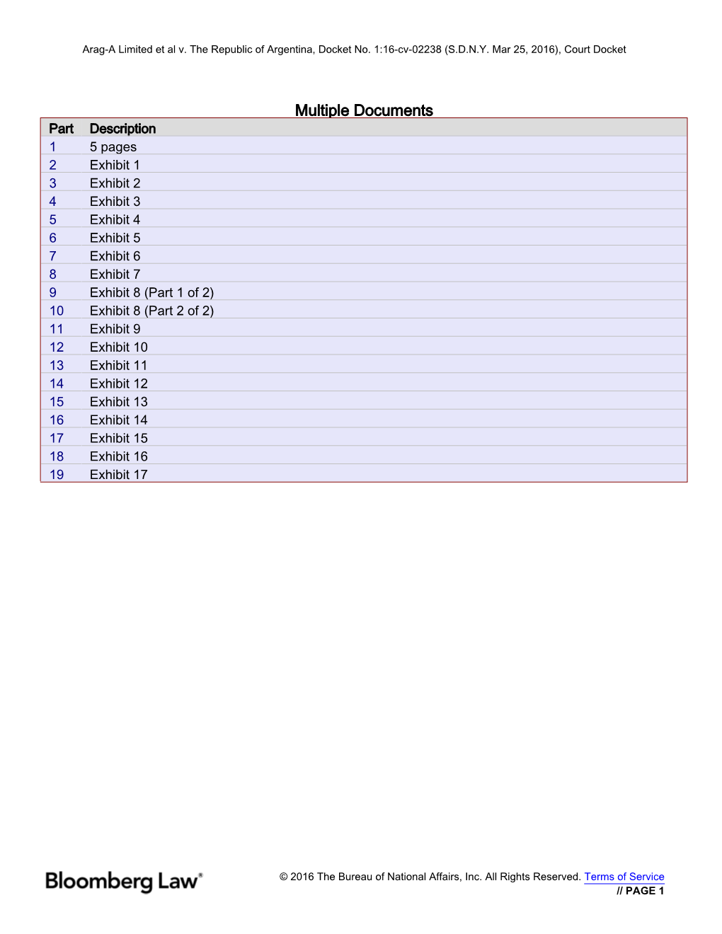 The Republic of Argentina, Docket No