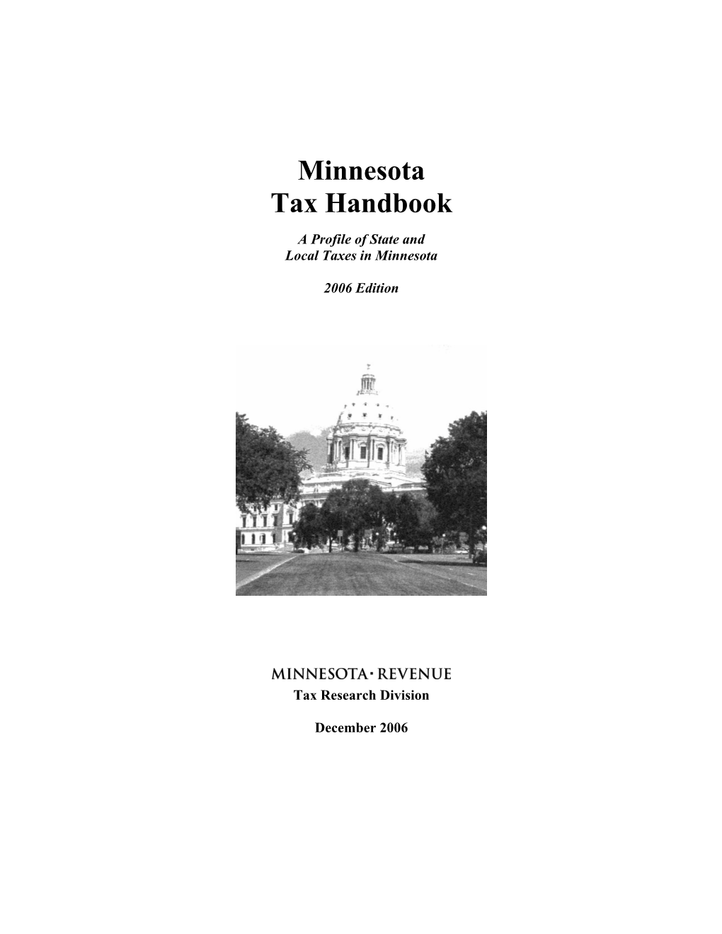 Minnesota Tax Handbook Provides General Information on Minnesota State and Local Taxes