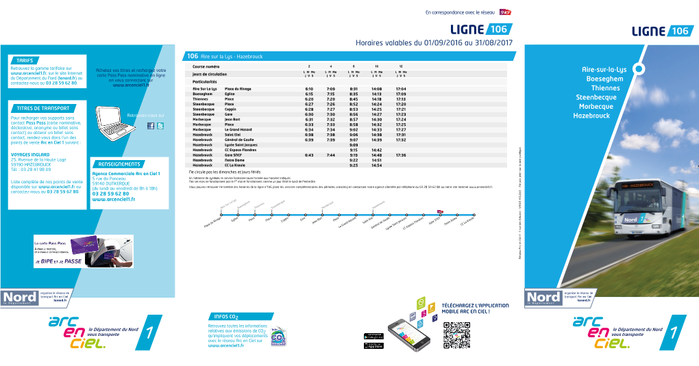 Horaires Valables Du 01/09/2016 Au 31/08/2017