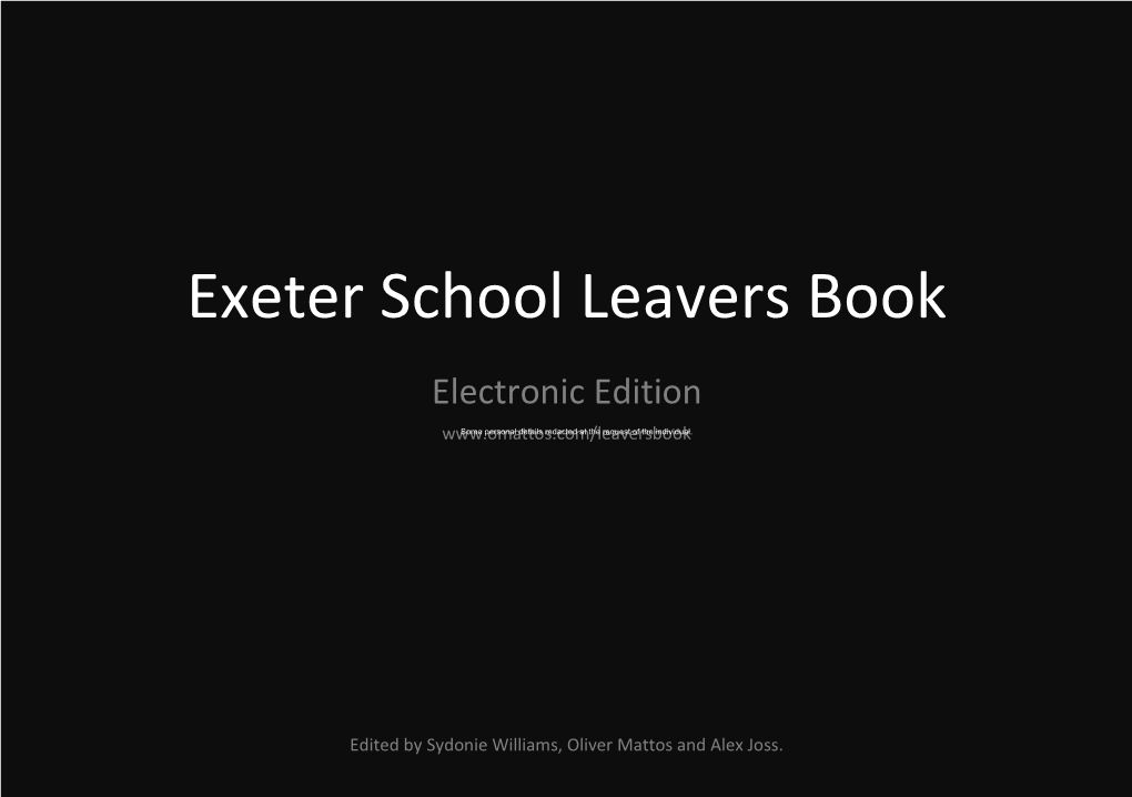 Exeter School Leavers Book 2007