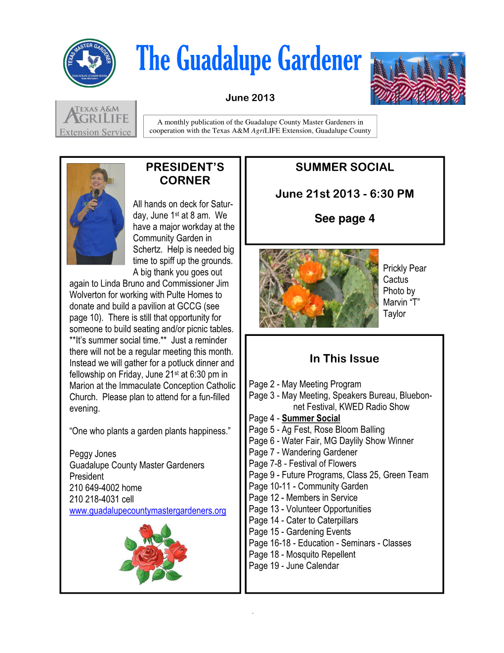 June 2013 Newsletter