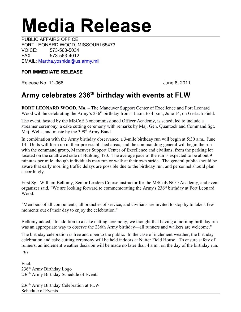 Army Celebrates 236Th Birthday with Events at FLW