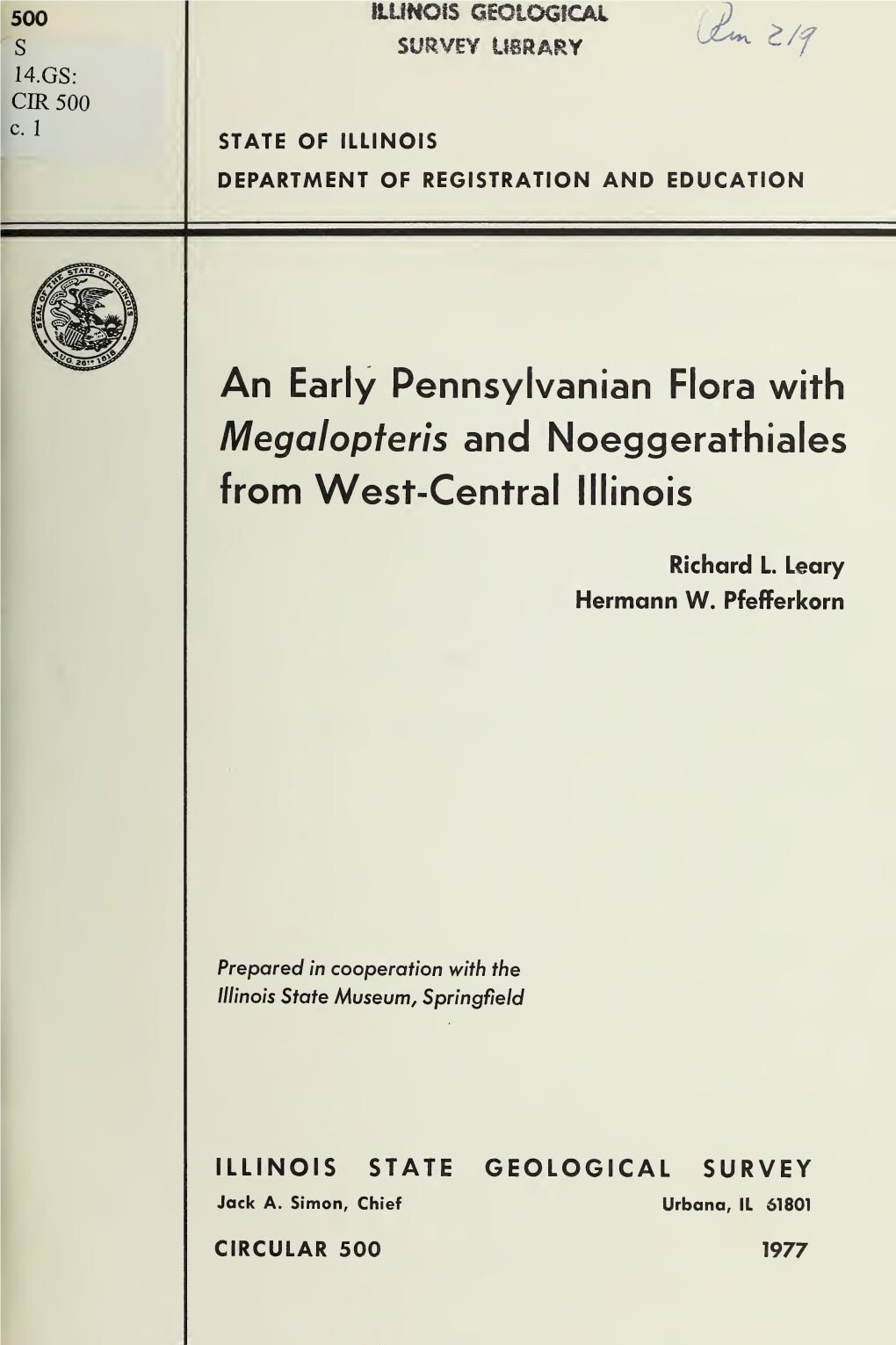 An Early Pennsylvanian Flora with Megalopteris and Noeggerathiales