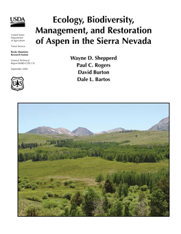 Ecology, Biodiversity, Management, and Restoration of Aspen in the Sierra Nevada
