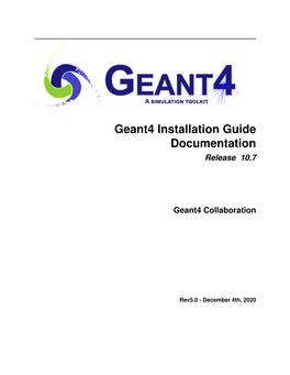 Geant4 Installation Guide Documentation Release 10.7