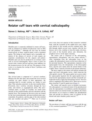 Rotator Cuff Tears with Cervical Radiculopathy