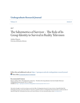 The Sabermetrics of Survivor – the Role of In-Group Identity to Survival in Reality Television Andrew Hanson