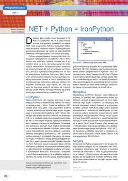 NET + Python = Ironpython