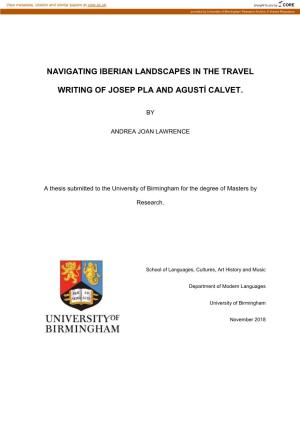 Navigating Iberian Landscapes in the Travel Writing Of