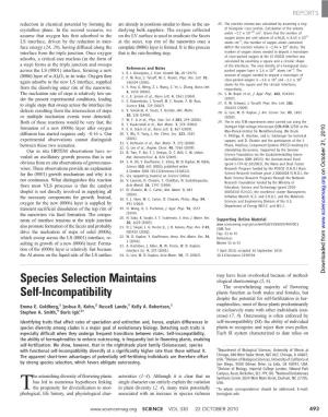 Species Selection Maintains Self-Incompatibility E
