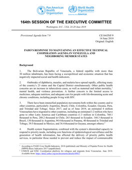 164Th SESSION of the EXECUTIVE COMMITTEE Washington, D.C., USA, 24-28 June 2019