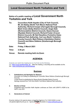 (Public Pack)Agenda Document for Local Government North Yorkshire
