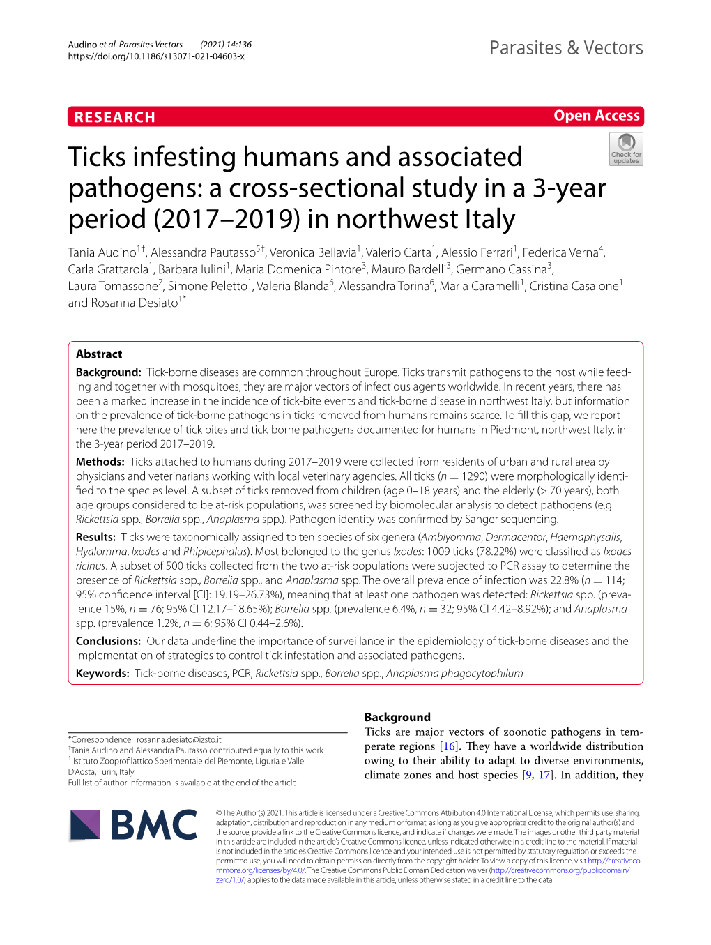 Ticks Infesting Humans and Associated Pathogens