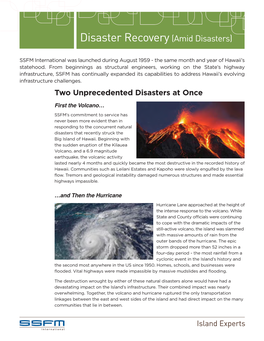 Disaster Recovery (Amid Disasters)