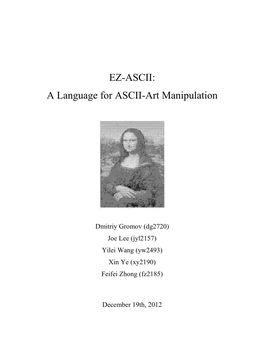 EZ-ASCII: a Language for ASCII-Art Manipulation