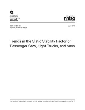 Trends in the Static Stability Factor of Passenger Cars, Light Trucks, and Vans