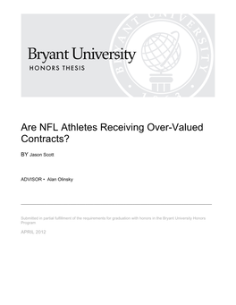 Are NFL Athletes Receiving Over-Valued Contracts?