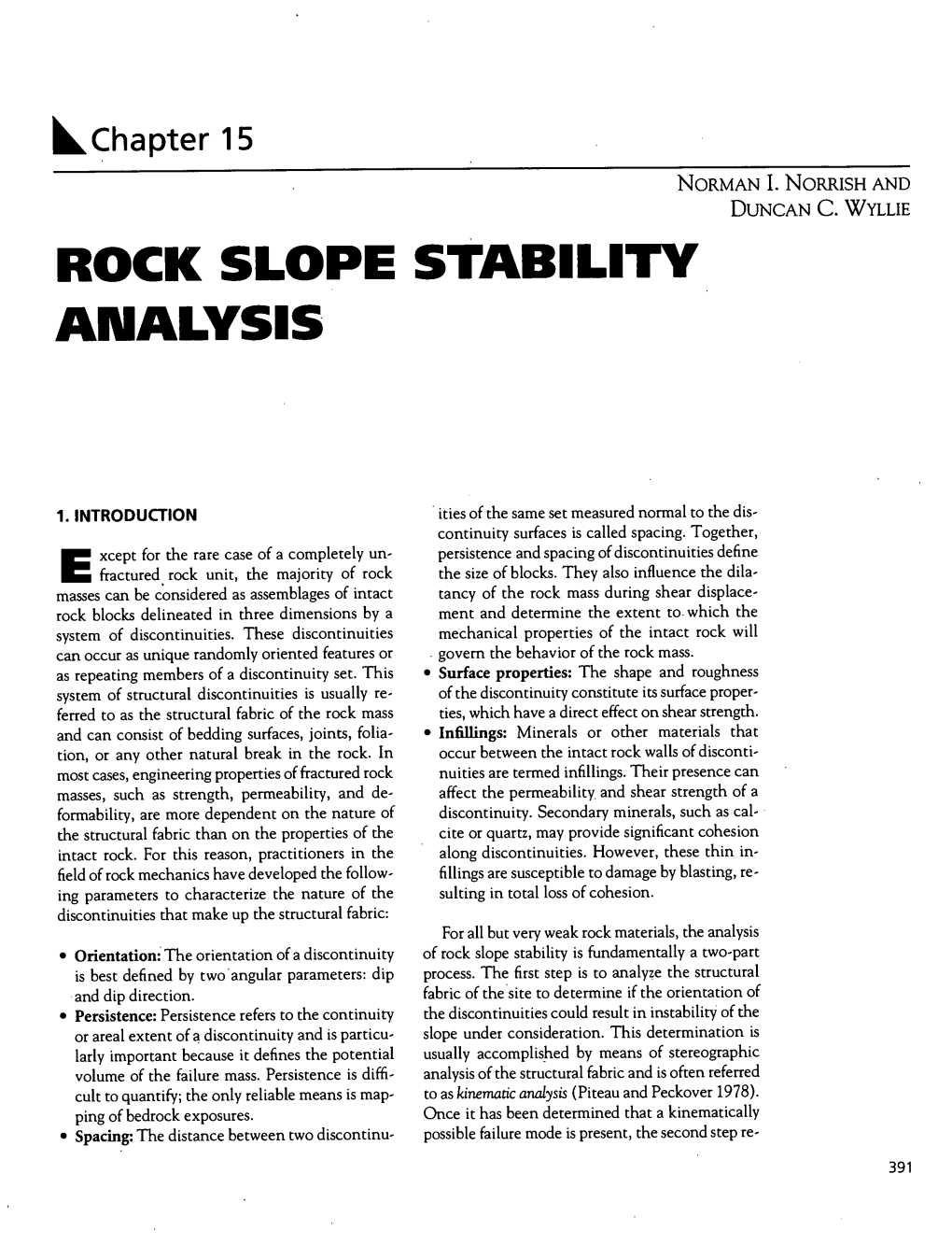 Rock Slope Stability Analysis