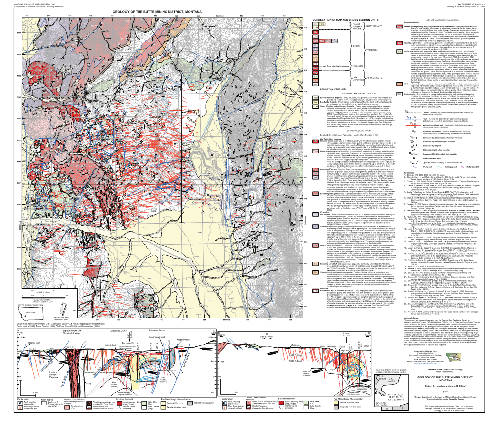 Geology of the Butte Mining District, Montana