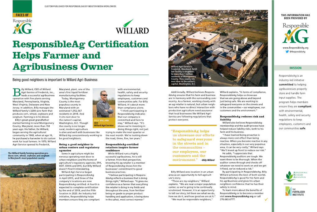 Responsibleag Certification Helps Farmer and Agribusiness Owner