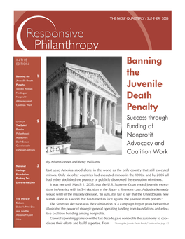 Banning the Juvenile Death Penalty” Continued on Page 12
