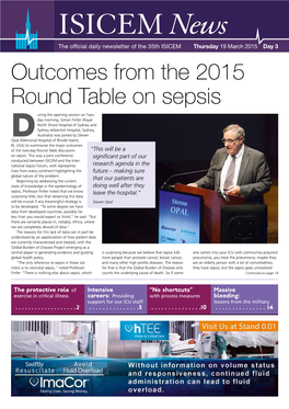 Outcomes from the 2015 Round Table on Sepsis