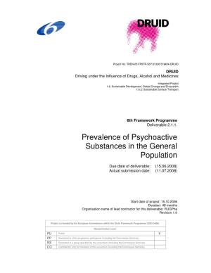 Prevalence of Psychoactive Substances in the General Population