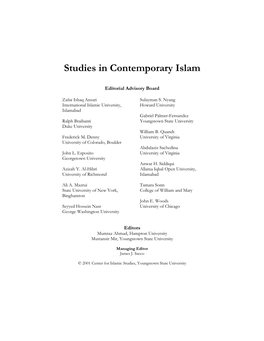 Studies in Contemporary Islam