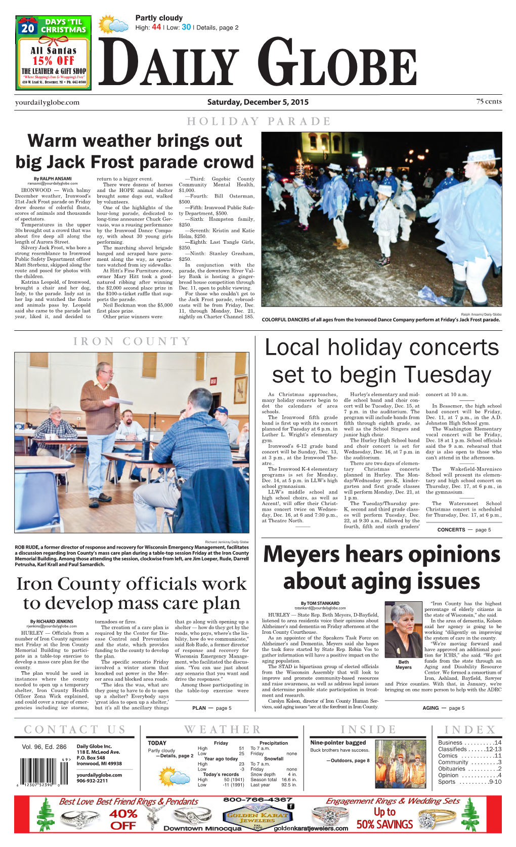 Local Holiday Concerts Set to Begin Tuesday As Christmas Approaches, Hurley’S Elementary and Mid- Concert at 10 A.M