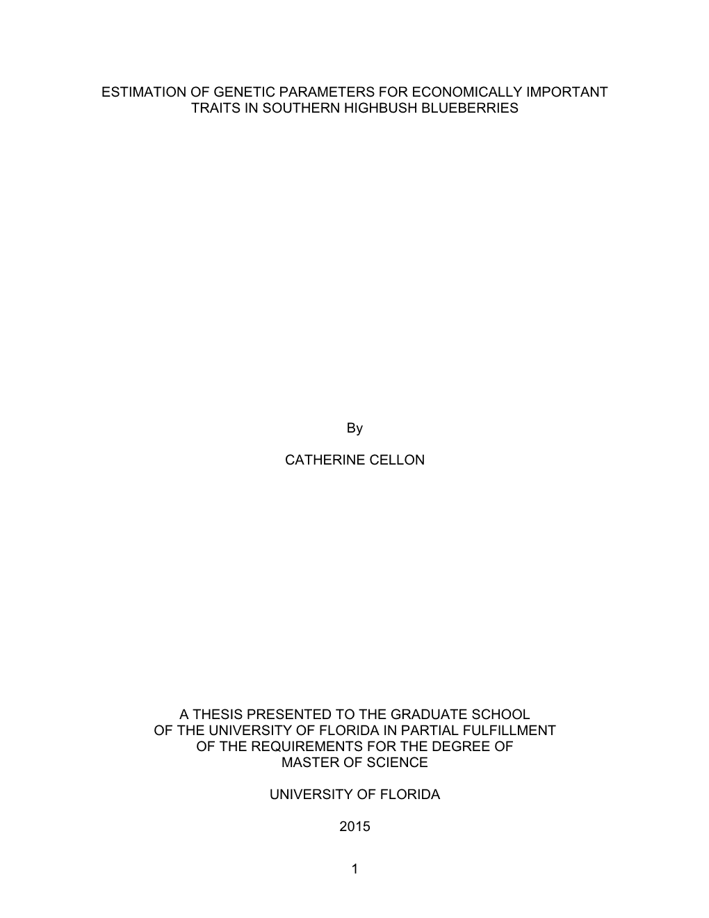 University of Florida Thesis Or Dissertation Formatting