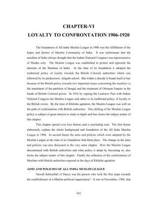 Chapter-Vi Loyalty to Confrontation 1906-1920