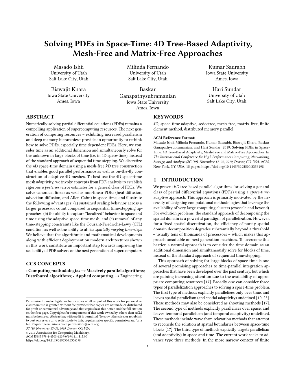 Solving Pdes in Space-Time