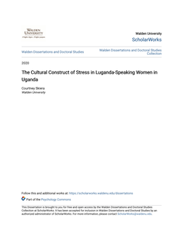 The Cultural Construct of Stress in Luganda-Speaking Women in Uganda