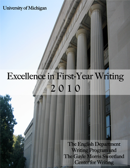 Excellence in First-Year Writing 2 0 1 0