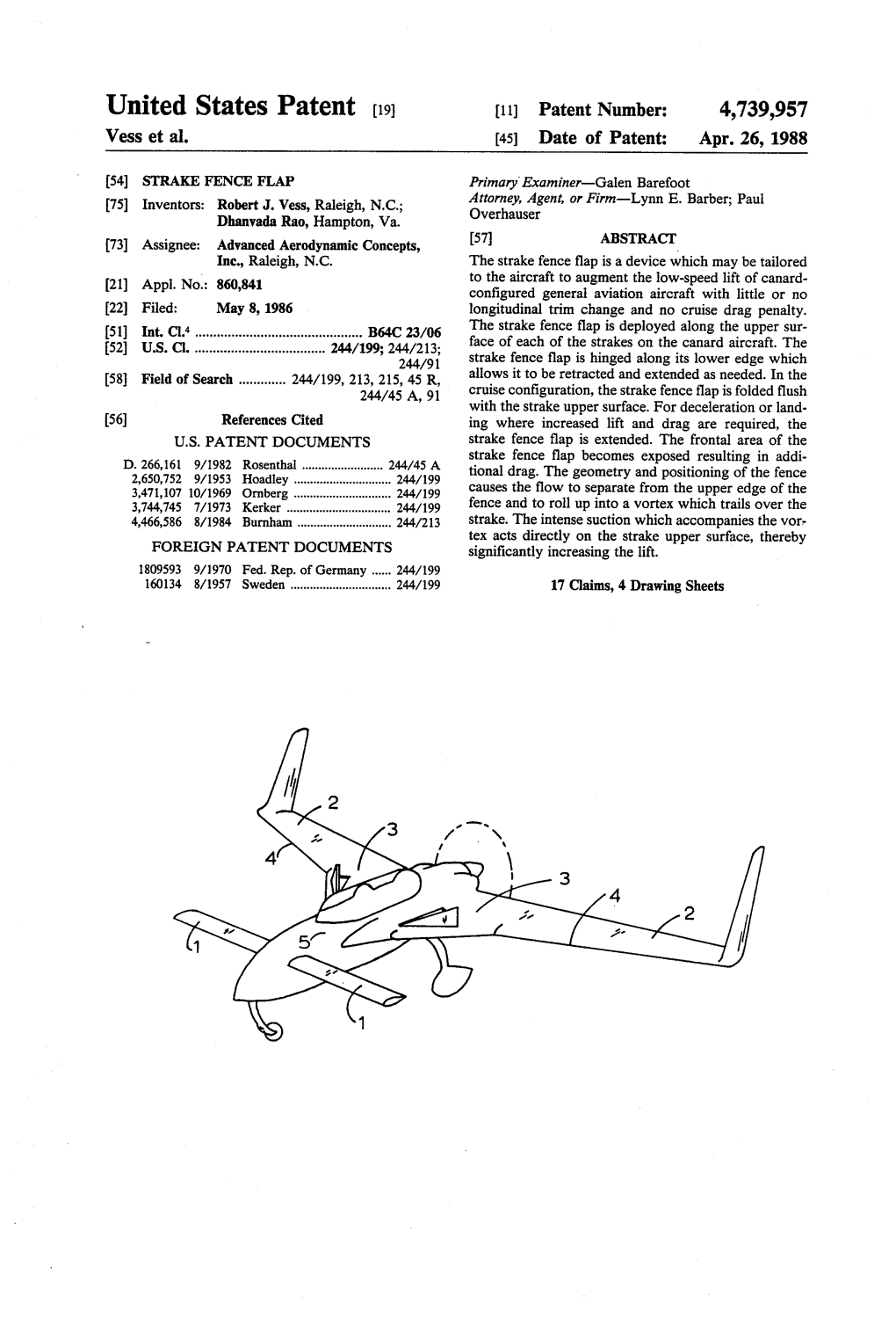 United States Patent [19] [11] Patent Number: 4,739,957 Vess Et A1
