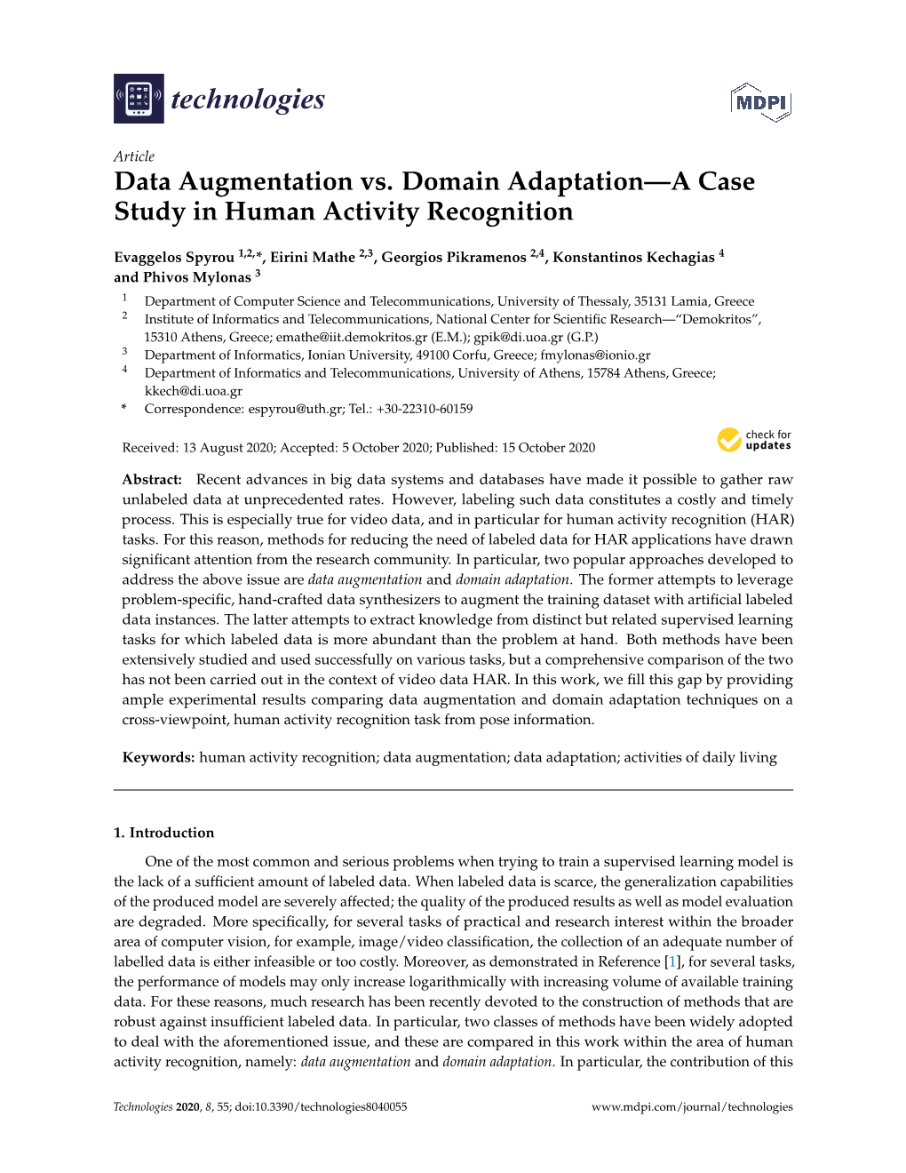 Data Augmentation Vs. Domain Adaptation—A Case Study in Human Activity Recognition
