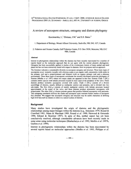 A Review of Auxospore Structure, Ontogeny and Diatom Phylogeny