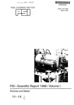 PSI • Scientific Report 1998/Volume I