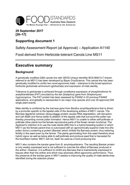 At Approval) – Application A1140