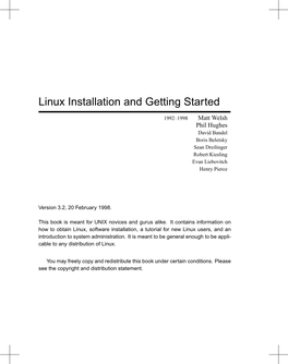 Linux Installation and Getting Started