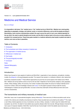 Medicine and Medical Service | International Encyclopedia of The