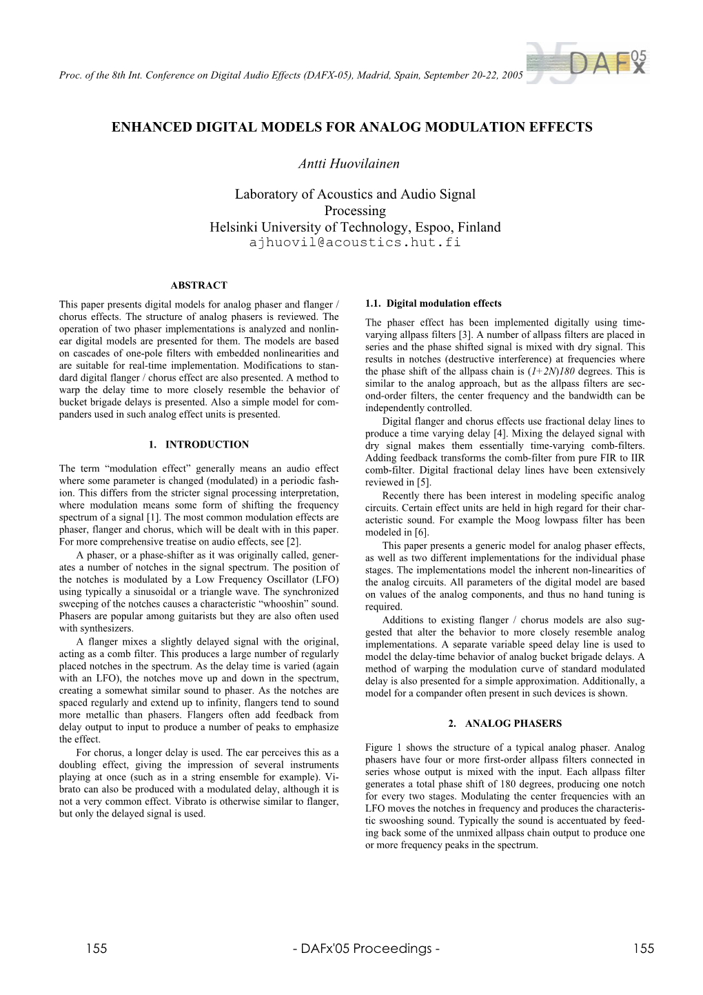 Enhanced Digital Models for Analog Modulation Effects