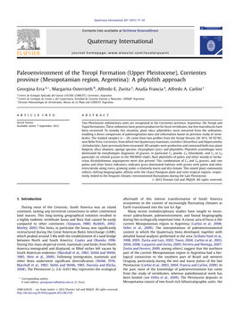 Corrientes Province (Mesopotamian Region, Argentina): a Phytolith Approach