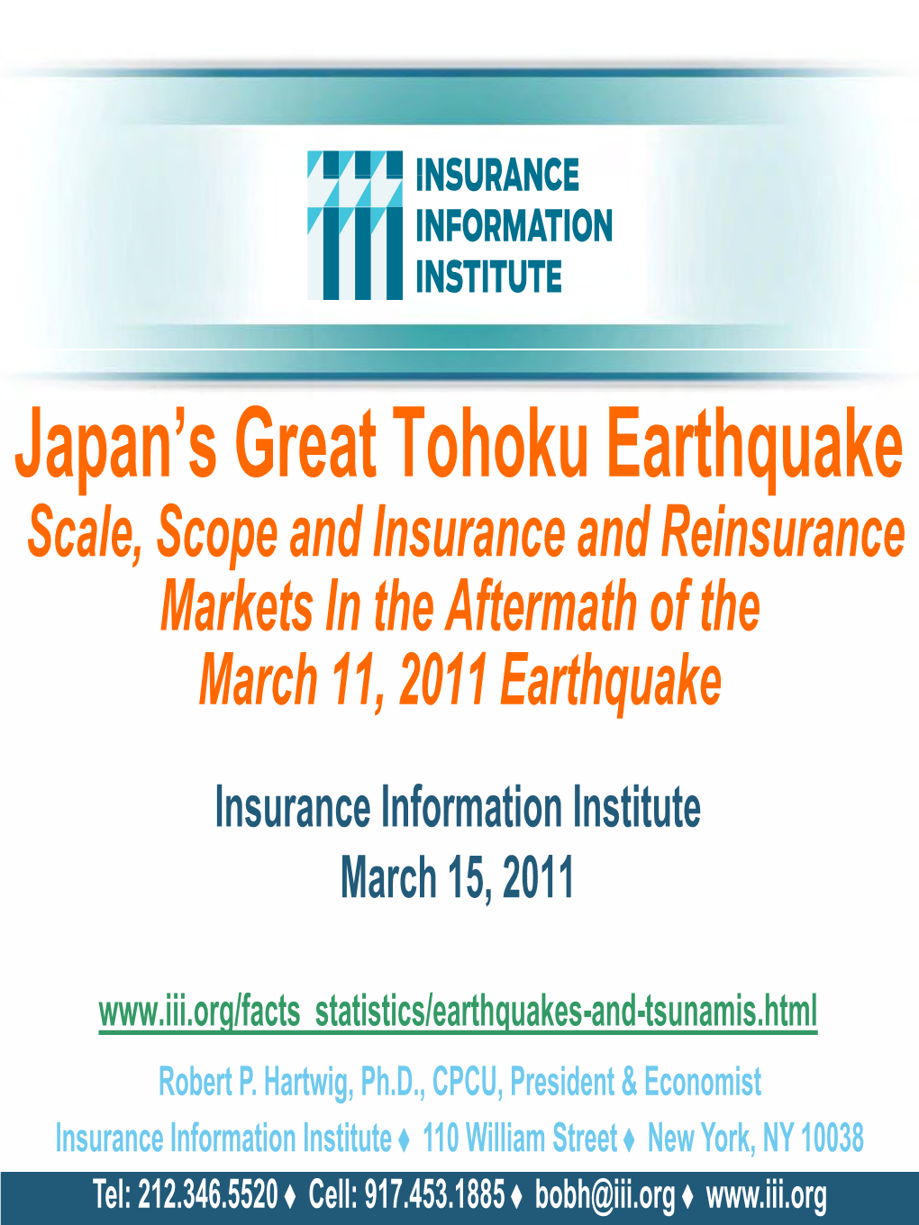 Japan's Great Tohoku Earthquake