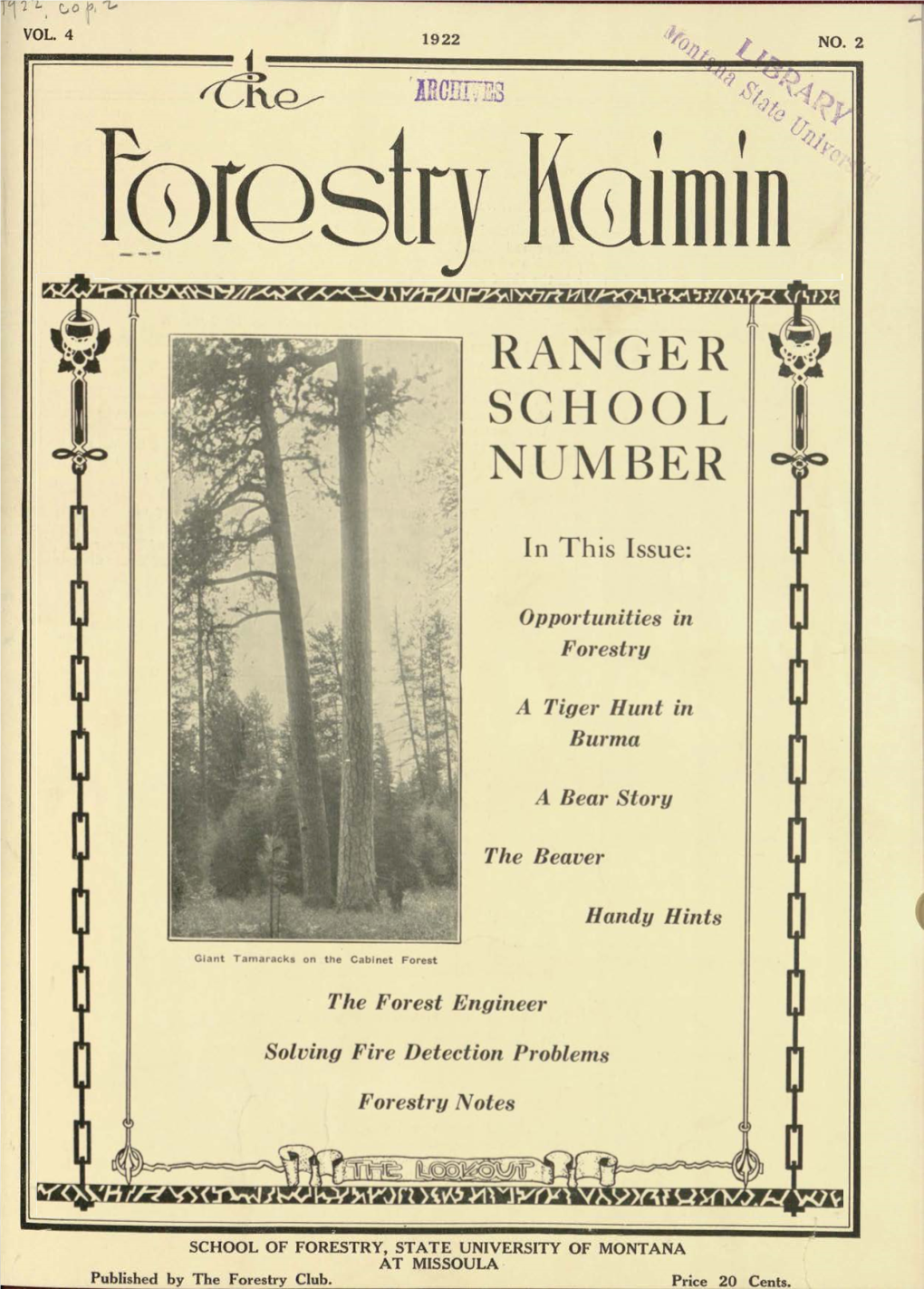 Forestry Kaimin, 1922, Number 2