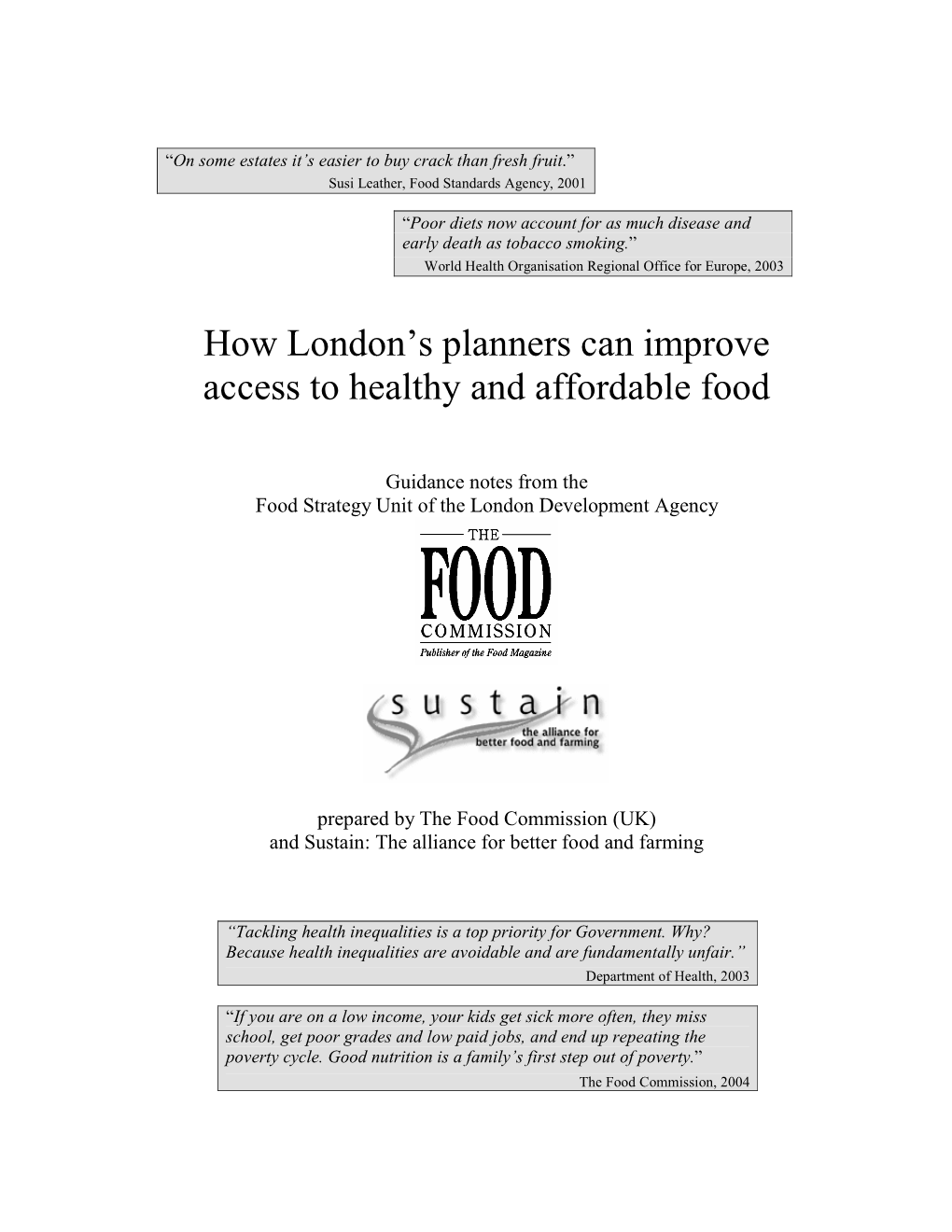 How London's Planners Can Improve Access to Healthy and Affordable Food