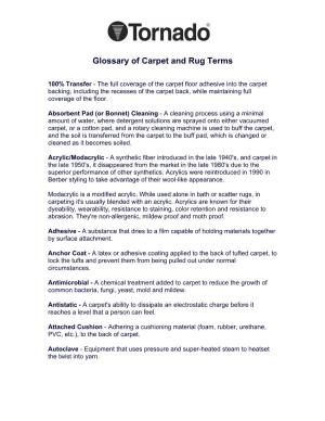 Glossary of Carpet and Rug Terms